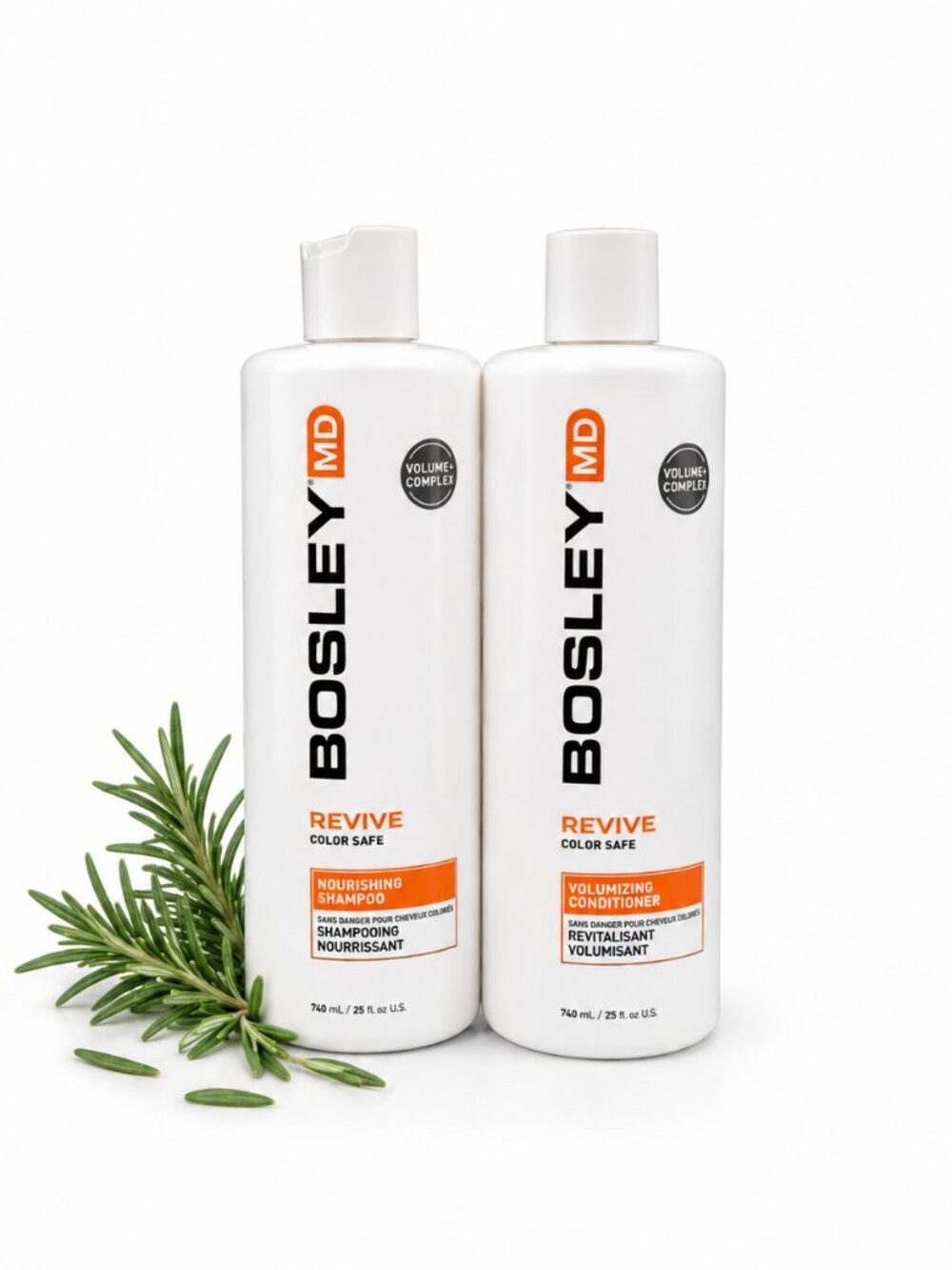 Bosley MD Revive Color Safe Shampoo & Conditioner Set 25oz Duo Thinning Hair